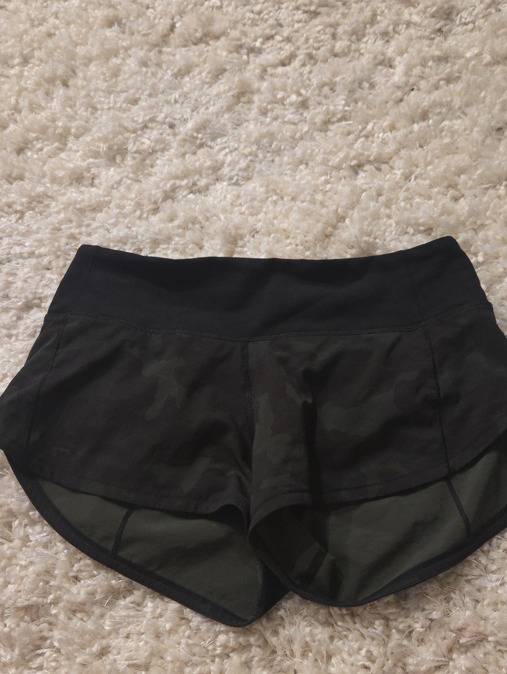 Women's Black Camo Athletic Shorts